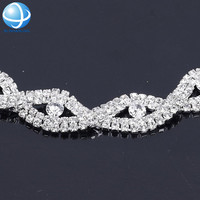 Chaîne de bikini en strass plaqué argent diamant, connecteur de chaîne de bikini, garniture en cristal pour la fabrication de bijoux, compétition NPC IFBB