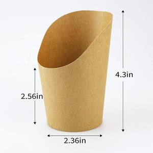 Gobelet écologique jetable à paroi simple en papier pour frites - Product Image 2