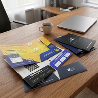 Porte-documents décoratif extensible en carton format A4 pour présentation de documents personnalisés