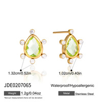 Boucles d'oreilles clous en acier inoxydable plaqué or 18 carats avec pavé de verre multicolore et multiforme effet écaille de tortue, cadeaux pour femmes