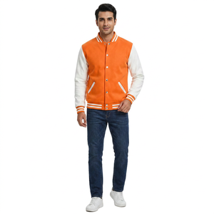 Custom Logo Front Streetwear High Quality Embroidery Breathable Varsity <b>Jackets</b> Winter Fleece College <b>Baseball</b> <b>Jacket</b> <b>Men</b> - Product Image 1