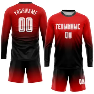Toptan özel Retro futbol forması nakış tasarım gevşek şort kırmızı futbol gömleği