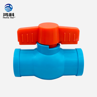 Katup Bola PVC Berkualitas Tinggi Warna Biru dengan Gagang ABS Oranye untuk Sistem Pipa Air Irigasi Pertanian