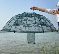 Chine 4-22 trous Nylon fort automatique piège de pêche Cage PE matériel filet piège pour crevettes homard anguille aquaculture cadre en acier