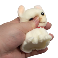 Jouet Squishy Chien Floqué Adorable en TPR à Pattes Relevées, Anti-Stress, Ornement de Bureau Nouveauté, Vente Chaude