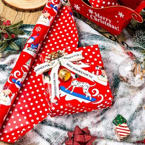 Dog Christmas <b>Wrapping</b> <b>Paper</b> Roll 17 In X 33 Ft Reversible Skiing Puppy Polka Dot Design Gift Craft Packaging - Product Image 5
