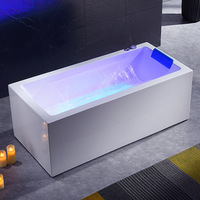 À vendre cascade bain à remous en verre à jets pour couples baignoire de massage en acrylique noir