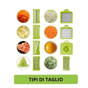 Tagliaverdure multifunzione con contenitore, affettatrice manuale per frutta e verdura 10 in 1 - Product Image 3