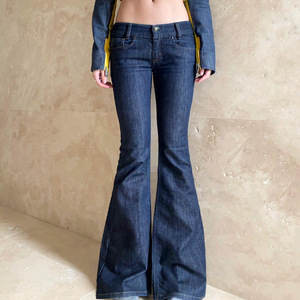 <span class=keywords><strong>Jean</strong></span> en denim évasé coupe <span class=keywords><strong>skinny</strong></span> <span class=keywords><strong>taille</strong></span> basse imperméable pour <span class=keywords><strong>femme</strong></span>, style streetwear - Product Image 4