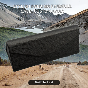 2026 HY Étui à lunettes pliable carré semi-rigide tendance, personnalisable avec logo, en PU, impression gratuite, haute qualité, promotion spéciale - Product Image 2