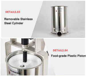 Fabbrica a buon mercato marchio OEM logo <span class=keywords><strong>5</strong></span> <span class=keywords><strong>Lb</strong></span>. Macchina riempitrice manuale per salsicce di carne in acciaio inossidabile - Product Image 4