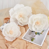 Papier crépon fait main fleurs murales artificielles 3D ornement de noël du nouvel an pour les décorations de mariage de vacances arbre de noël