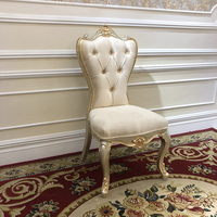 Chaises de salle à manger en bois massif français, chaises rembourrées sculptées de luxe européennes, chaise d'étude et fauteuil.