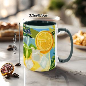 Taza de gres grande de 15oz con imagen personalizada, diseño colorido, tapa de estilo moderno, apto para microondas, lavavajillas, caliente para uso en cafetería, regalos promocionales hechos en EE. UU. - Product Image 4