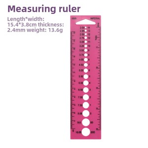 Regla de costura de plástico rosa de doble escala, herramienta auxiliar de tejer con medición de aguja para ropa de sastrería DIY - Product Image 6