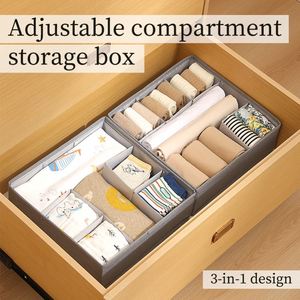 Foldable Underwear <b>Storage</b> <b>Box</b> High Quality Adjustable Compartment <b>Storage</b> <b>Box</b> Drawer Wardrobe Clothes Organizer - Product Image 4