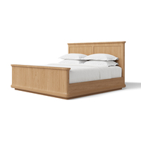 Ensemble de lit Ferly de luxe moderne en bois de noyer, cadre de lit plateforme minimaliste, mobilier d'intérieur contemporain