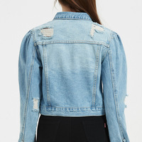 Jaket Denim CC- C12, mantel Jeans pendek biru untuk wanita pria, pakaian bekas Online grosir
