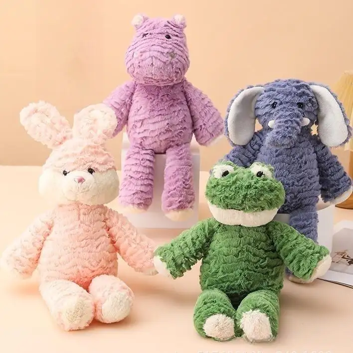 Kabarık sevimli Plushies timsah Otter kurbağa Hippo fil tavşan dolması hayvan oyuncaklar çocuklar için