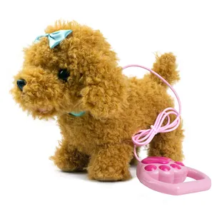 促销定制毛绒填充狗动物玩具带行走仿真小狗动物儿童电子狗