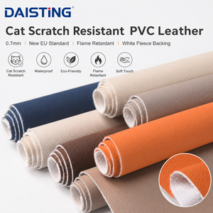 Feutre PVC anti-griffures pour chat, 0,7 mm, ignifuge, adapté aux animaux domestiques, pour revêtement de <span class=keywords><strong>canapé</strong></span>, avec support en polaire blanc, rouleau de Rexine - Product Image 1