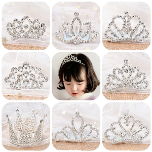 Tiaras brillantes para niñas y niños, diademas con diamantes <span class=keywords><strong>de</strong></span> imitación, diadema <span class=keywords><strong>de</strong></span> princesa <span class=keywords><strong>de</strong></span> plata elegante - Product Image 2