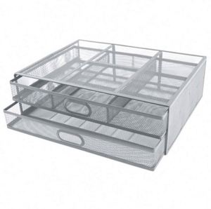 2 Tier Monitor <b>Stand</b> Metal Monitor Riser with Drawer Desk Organizer with Storage Desktop Computer <b>Stand</b> for <b>PC</b>, Laptop, Printer - Product Image 4
