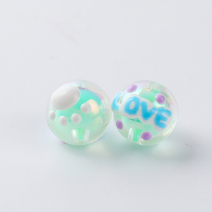 Cuentas luminosas acrílicas de dibujos animados de 18mm que brillan en la oscuridad pintadas a mano DIY para pulsera, fabricación de collares para niños, accesorios de joyería - Product Image 6