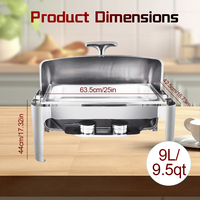 DaoSheng Fourniture d'usine en Chine, Ensemble buffet de plats de chauffe-plats en or retangulaires en acier inoxydable pour restaurant de luxe