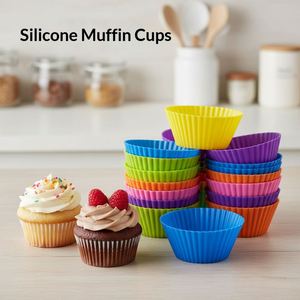 Colorful Silicone Muffin Cupcake <b>Paper</b> Cups Baking Mold and Cupcake Silicone Baking Cup Silicone Cake Mold Reusable Muffin Cup - Product Image 2