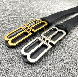 <span class=keywords><strong>Ceinture</strong></span> Femme Personnalisée à Boucle Double <span class=keywords><strong>B</strong></span>, <span class=keywords><strong>Ceinture</strong></span> en Cuir Décorative Tendance pour Jeans et Pantalons Décontractés - Product Image 4