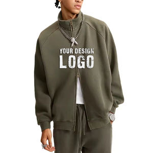 Outdoor Casual Washed Plus Fleece Stand Collar <b>Women's</b> Zip Hoodie Coat New Design Drop Shoulder Zipped <b>Womens</b> <b>Cardigan</b> Hoodies - Product Image 5