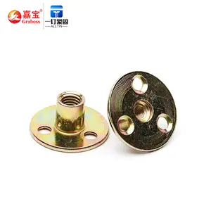 Brass galvanized round furniture with three-hole nut fastening to lock open hole three-way nut T-link nut M6M8M10