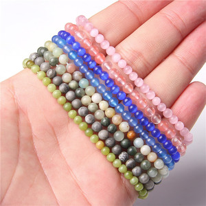 Bracelet extensible en pierres naturelles de 4 mm, perles de cristal de guérison, mini-gemmes rondes, agate, bracelet énergétique, cadeaux pour femmes et hommes - Product Image 4
