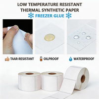 Rouleau d'étiquettes thermiques brillantes en papier synthétique 4x6, résistantes à la déchirure, imperméables, adhésives pour congélateur et aliments surgelés