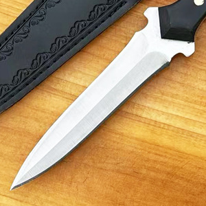 Couteau à lame fixe multifonctionnel personnalisable Warlock de haute qualité en acier inoxydable avec manche en bois, support OEM, garantie 1 an, modèle DE039 - Product Image 2