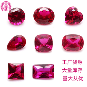 YINGMA प्रयोगशाला बनाया रूबी कोरन्डम पत्थर के लिए 5 # हार्ट कट ढीला रत्न सिंथेटिक लाल कोरन्डम गहने - Product Image 5