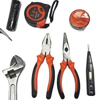 Kit d'outils manuels de base pour la maison et le bureau, 13 pièces, petit et compact, pour les réparations domestiques, dans une boîte à outils portable