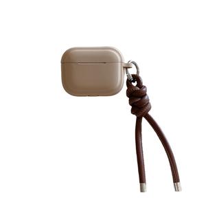 Étui pour écouteurs de couleur marron avec bracelet en cuir d'automne et d'hiver pour <span class=keywords><strong>AirPods</strong></span> 4 <span class=keywords><strong>3</strong></span> avec anneau en métal - Product Image 5