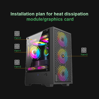 Boîtier PC Micro ATX en gros avec panneau latéral en verre trempé, support de radiateur supérieur 240 mm, châssis de jeu