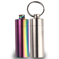 TGZUO Boîte à pilules industrielle en acier inoxydable étanche, conteneur porte-clés EDC, mini rangement de poche pour pilules, boucles d'oreilles, carte SIM