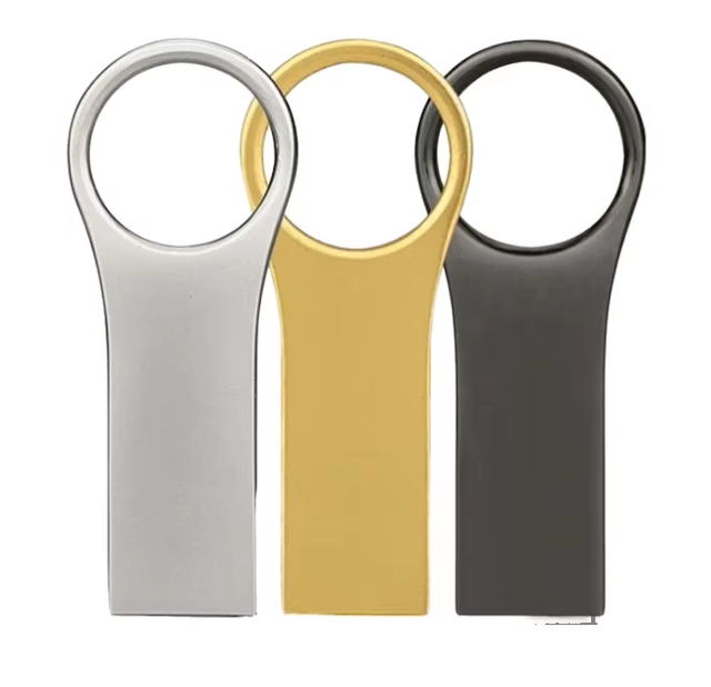 Portable Waterproof Metal USB Flash Drive Hot Selling Custom Logo 2GB-128GB USB 3.0 3-Year Warranty Silver