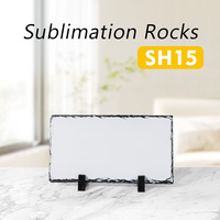SH15 Plaque photo en pierre à sublimation, cadre photo vierge en pierre pour transfert thermique avec support, plaque photo personnalisable pour la décoration intérieure