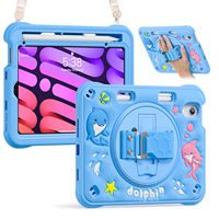 Étui en silicone mignon de dessin animé, étui antichoc pour iPad Mini 7 2024 A17 Pro 8,3 pouces, étui pour tablette pour enfants pour iPad Mini 6 2021