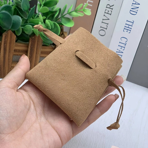 Fashion <b>Drawstring</b> Suede Microfiber Jewelry Dust Pouch Bag with Customized Shape and 8*8cm Size for Earrings Necklace <b>Bracelet</b> - Product Image 5