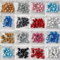 20 pièces/sac Boules factices de tailles mixtes 2 2,5 3 4 cm Or Argent Rose Bleu Boule Joyeux Anniversaire Décoration de gâteau Fournitures de décoration de gâteau
