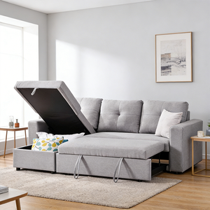 Canapé-lit <span class=keywords><strong>futon</strong></span> pliable en forme de L, 3 places, en tissu, pour salon, chambre, appartement, petite <span class=keywords><strong>maison</strong></span> - Product Image 2