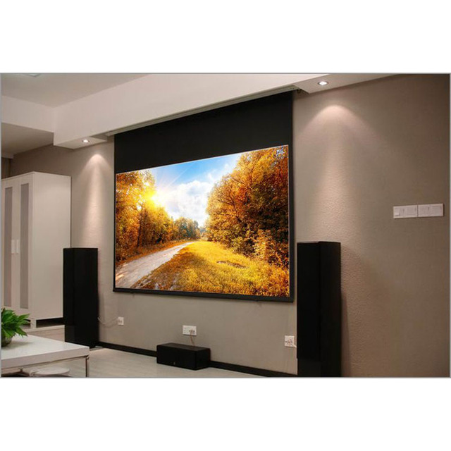 Movie Electric Projector Screen 150 Inch With Remote Control Motorized Projection Screen 16:9 HD 4K Indoor for Home Cinema