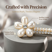 Accessoires capillaires pour filles : Barrettes latérales en alliage ornées de strass et de petites fleurs de perles, pinces à franges et pinces à cheveux pour le front