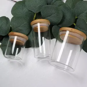 Hitzebeständig 220 ml 300 ml 350 ml 2100 ml rund leer süßigkeiten lebensmittel gummi versiegelt kaffee-glas lagerung klares glas kerze-glas mit li